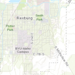 Pedestrian Emphasis District Map Rexburg Idaho