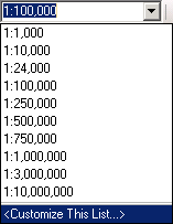 ArcMap scale list