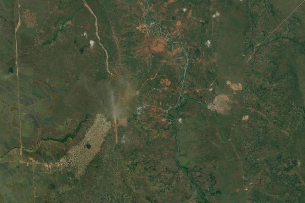 Satellite imagery of location of the item 'Considerations on the Airborne Geophysical Survey of the Camissombo Area Angola, made by Hunting Technical Services Ltd. (Conclusion)' (25354)