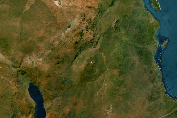 Satellite imagery of location of the item 'A survey of soils in the Kongwa and Nachingwea districts of Tanganyika' (2134)