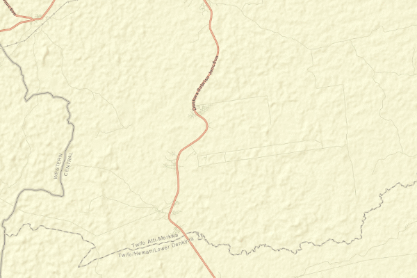 Topographical location of the item 'Report on the semi-detailed soil survey on Twifo Oil Palm project area at Twifo-Mampong Central Region' (392)