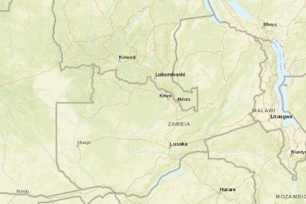 Topographical location of the item 'Soils of Zambia' (44941)