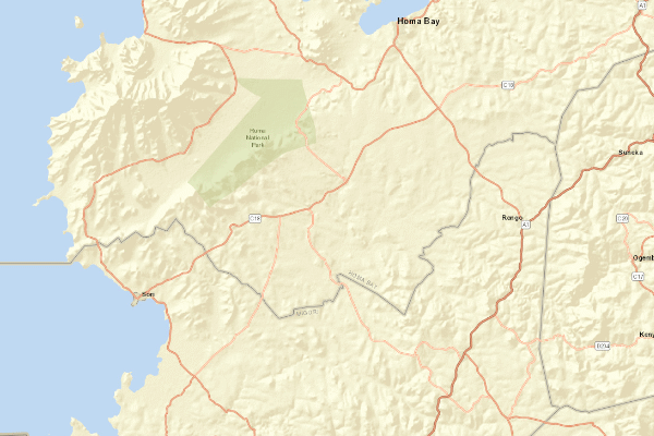 Topographical location of the item 'Soil survey of the East Konyango area Kenya' (2066)