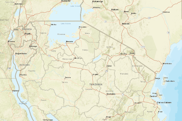 Topographical location of the item 'A Soil Reconnaissance Journey in Parts of Tanga, East, Central & Lakes & Western Provinces of Tanganyika Territory. December 1935 to February 1936' (44718)